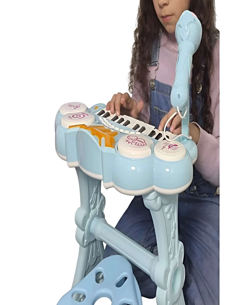 TECLADO INFANTIL MUSICAL PARA NIÑOS AZUL - 3