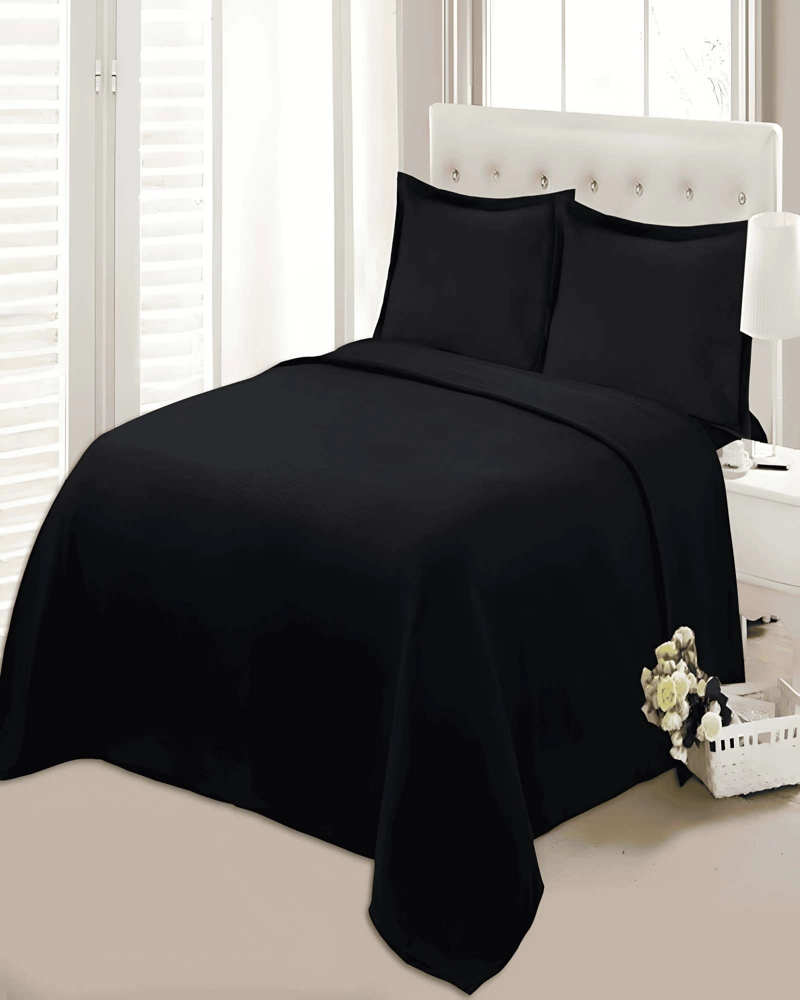 SABANA POLAR DE TEXTURA SUAVE  2 PLAZAS NEGRO - 3