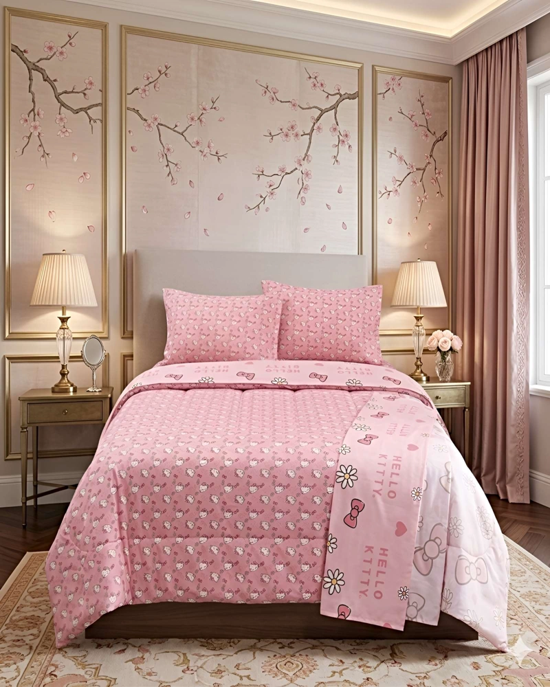 JUEGO DE SABANA INFANTIL POLIESTER PLAZA Y MEDIA 165 X 240 CM ROSA1 - 3