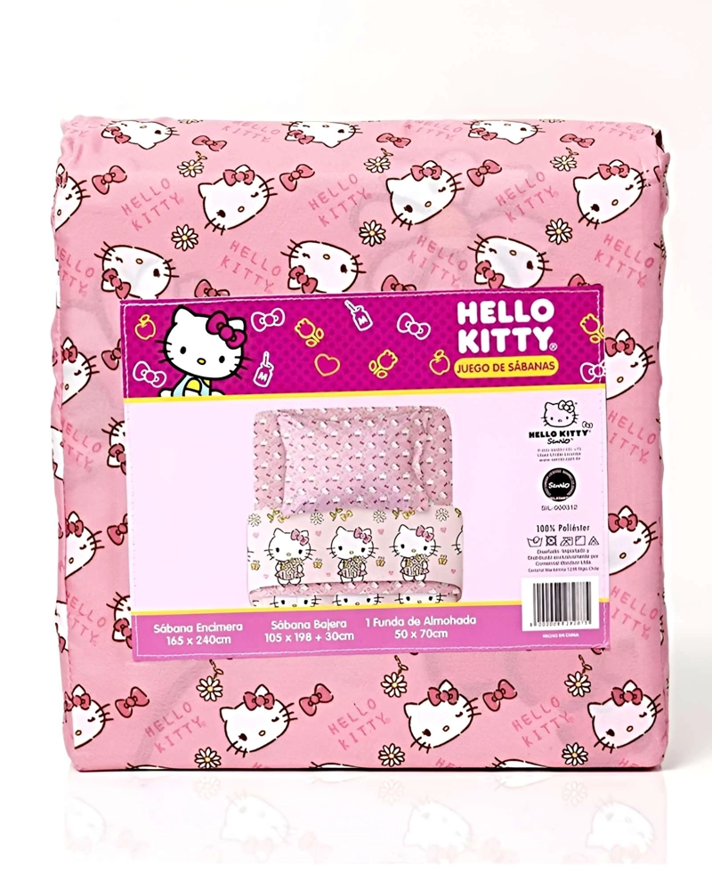 JUEGO DE SABANA INFANTIL POLIESTER PLAZA Y MEDIA 165 X 240 CM ROSA1 - 4