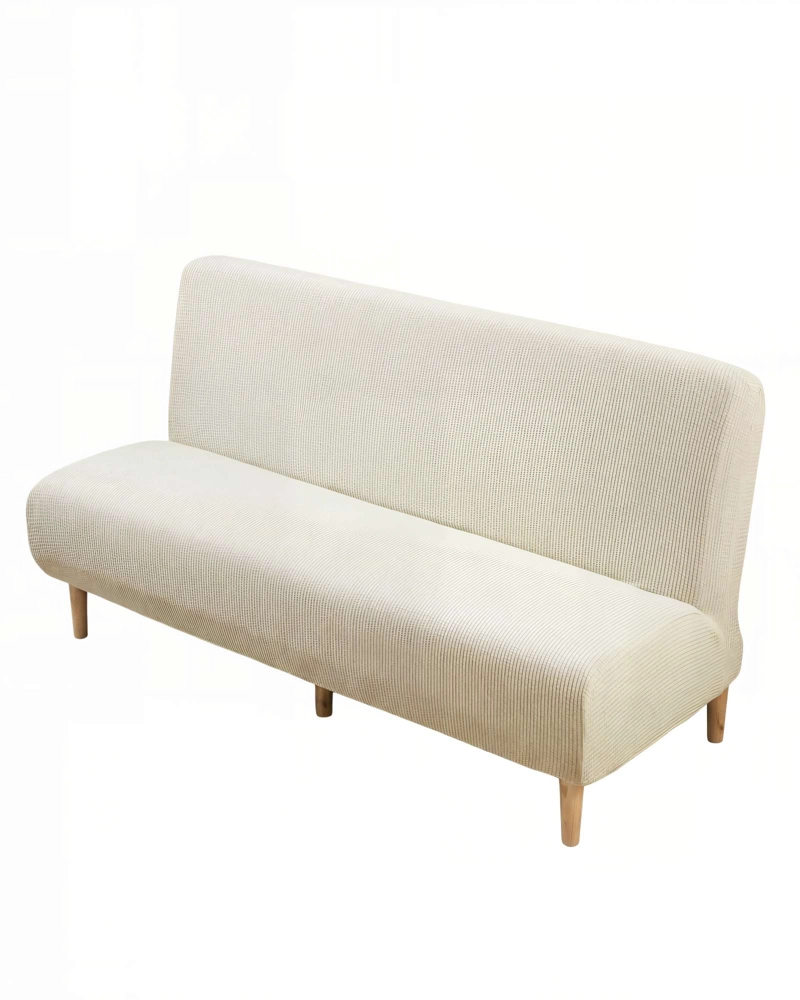 FUNDA DE SOFA REVESTIMIENTO ELASTICO FUTON CUADRILLE COLOR BLANCO - 2