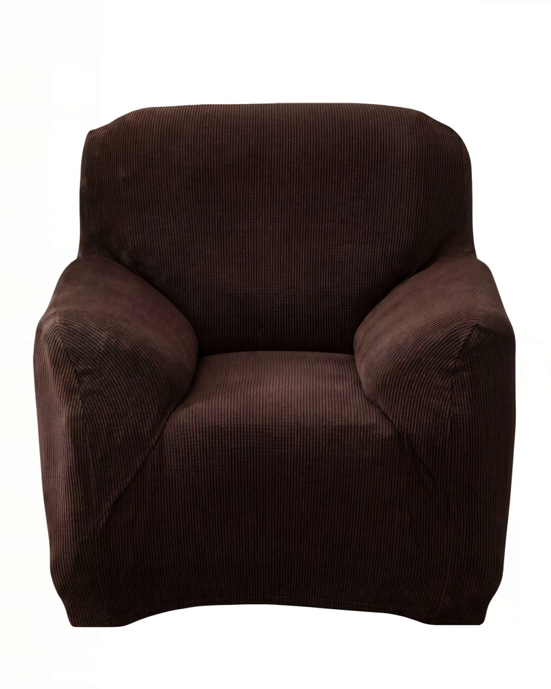 FUNDA DE SOFA REVESTIMIENTO ELASTICO 1 CUERPO COLOR CAFE - 1