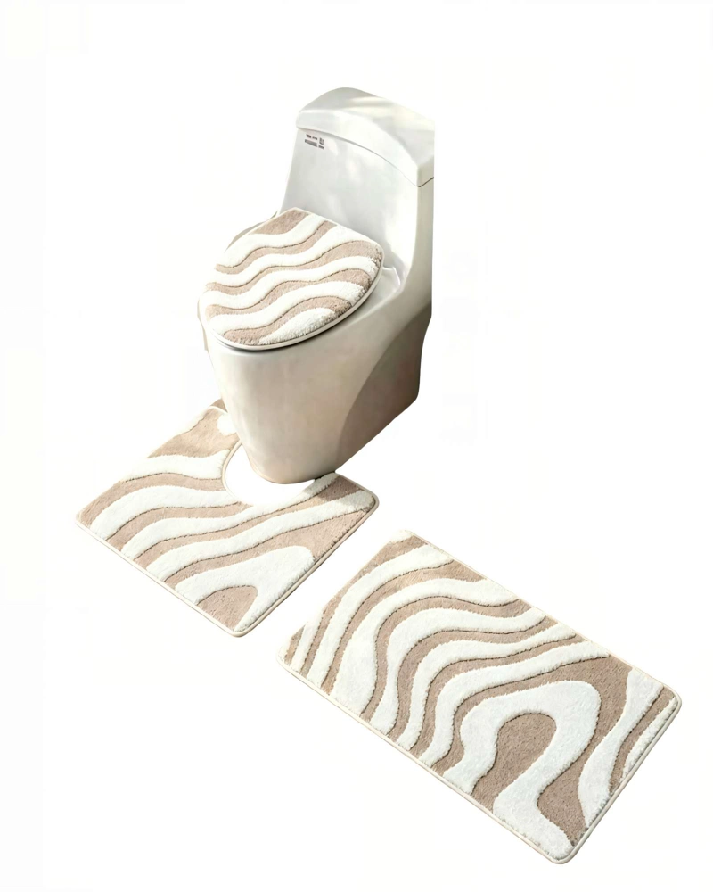 SET PARA BAÑO DE 3 PIEZAS CON DISEÑO DE CEBRA 2 - 2
