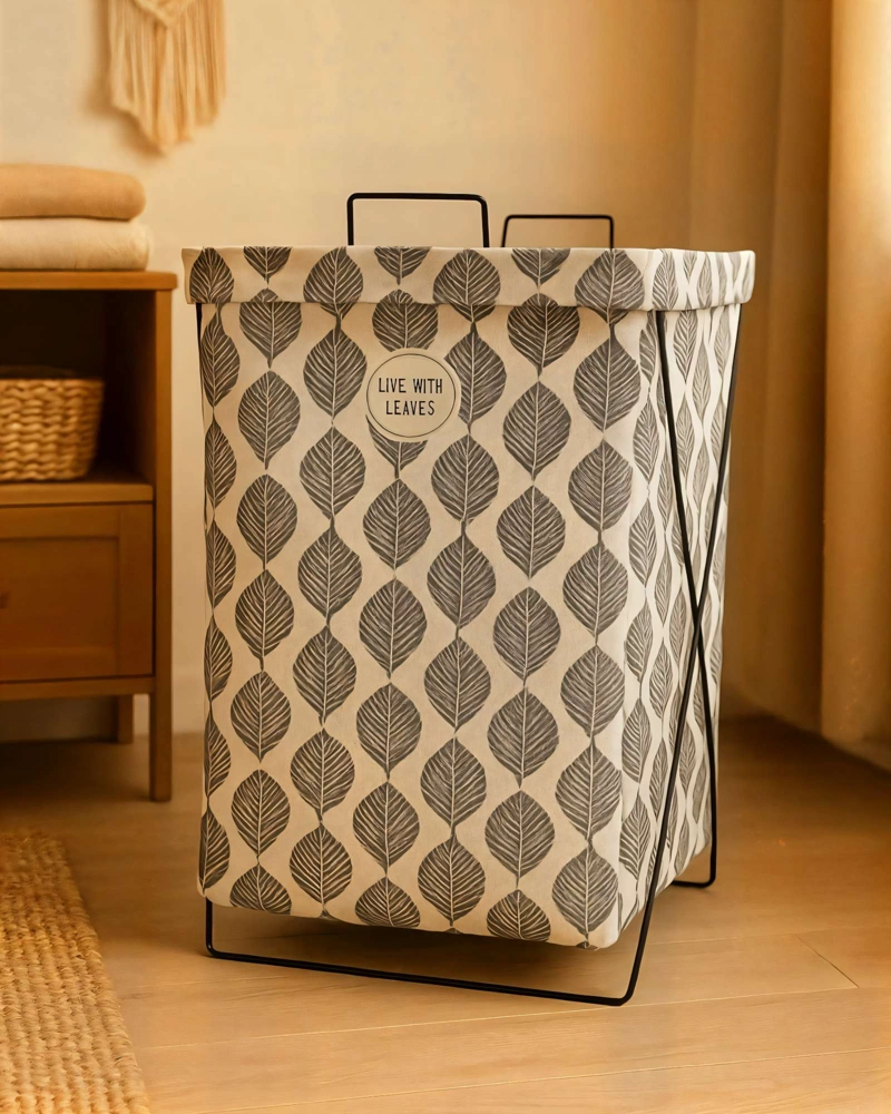 PACK   DE CANASTILLOSS DE ROPA 36CMX59CM CON DISEÑO DE HOJAS - 3