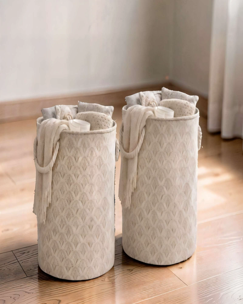 PACK   DE CANASTILLOSS DE ROPA 40CMX50CM COLOR BEIGE - 4