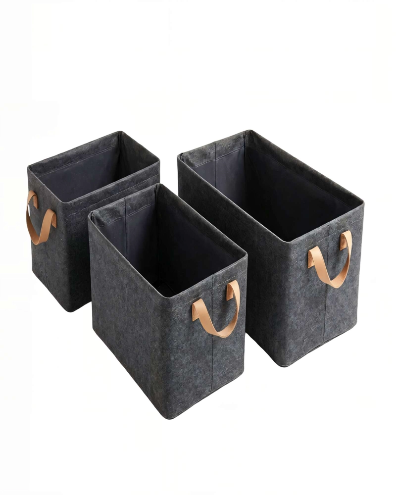 PACK   DE 3 CANASTILLOSS 20CMX47CMX28CM COLOR GRIS - 1