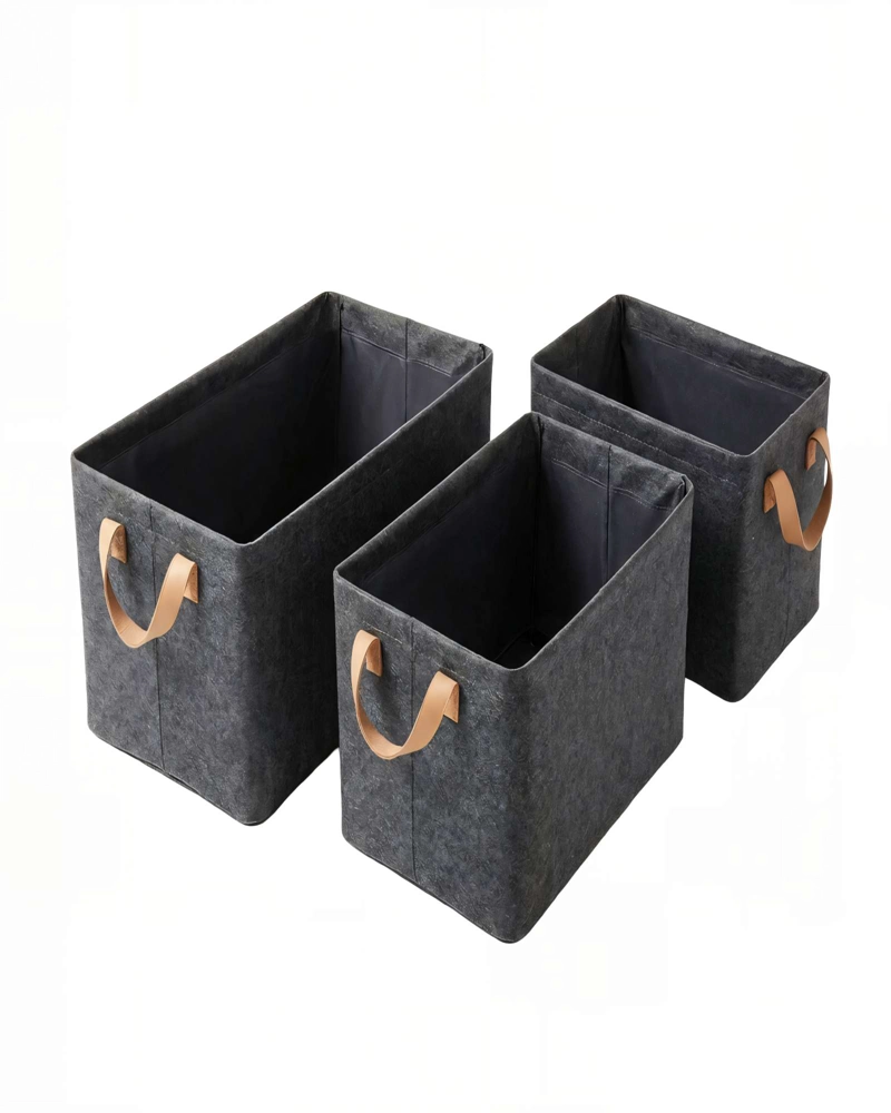 PACK   DE 3 CANASTILLOSS 20CMX47CMX28CM COLOR GRIS - 2