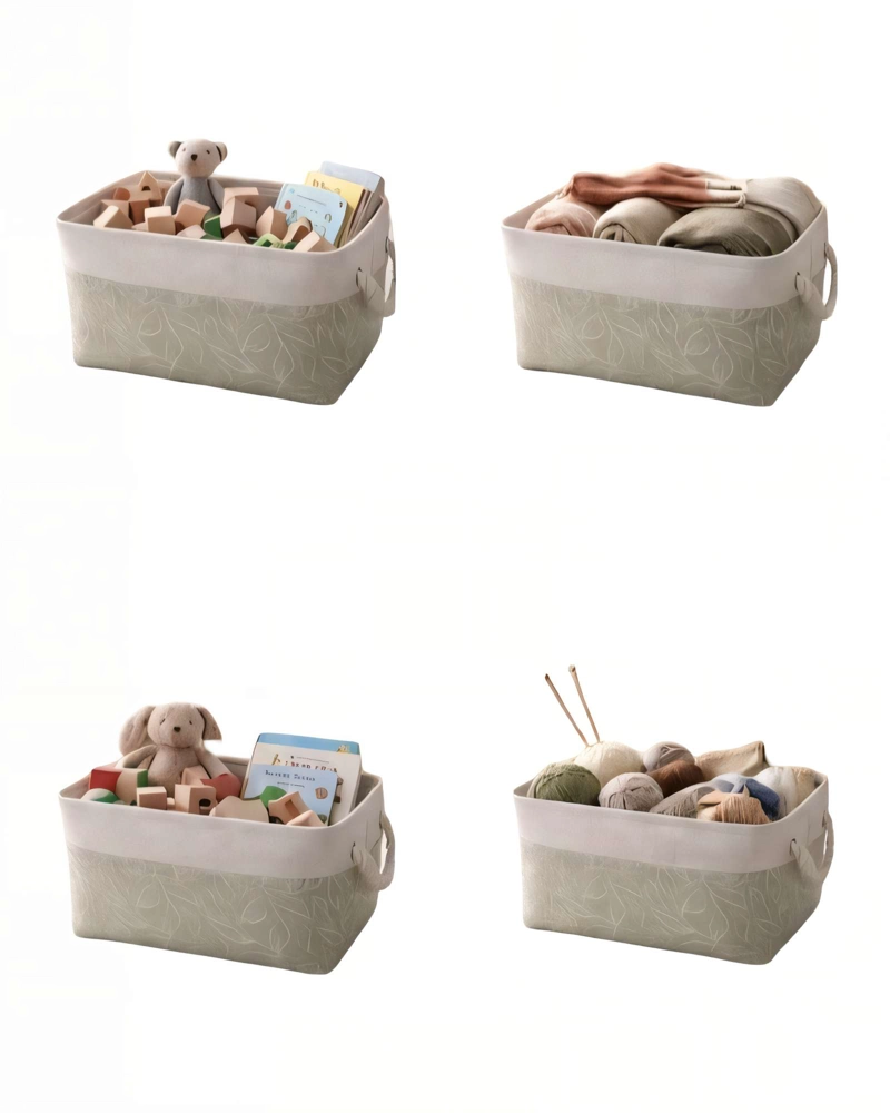 PACK   DE 4 CANASTILLOS ORGANIZADOR 33CMX20CMX20CM COLOR VERDE - 1