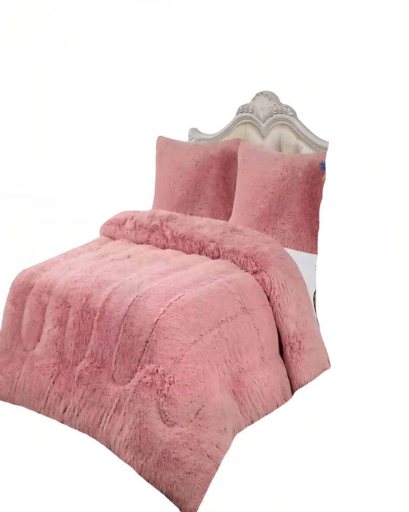 COBERTOR PELUDOS INVIERNO PLAZA Y MEDIA 180CM X 200CM COLOR ROSADO 2 - 2