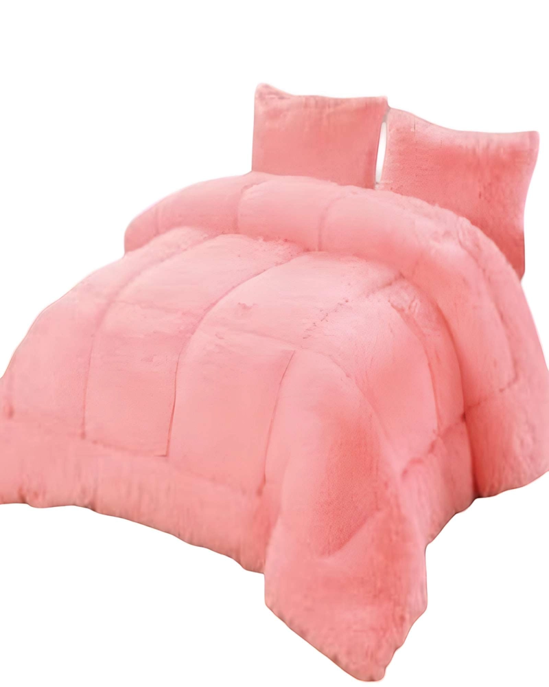 COBERTOR PELUDOS INVIERNO 2 PLAZAS 230CM X 250CM COLOR ROSADO - 1