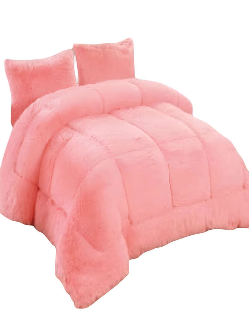 COBERTOR PELUDOS INVIERNO 2 PLAZAS 230CM X 250CM COLOR ROSADO - 2