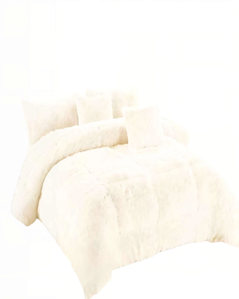 COBERTOR PELUDOS INVIERNO PLAZA Y MEDIA 180CM X 200CM COLOR BLANCO - 2