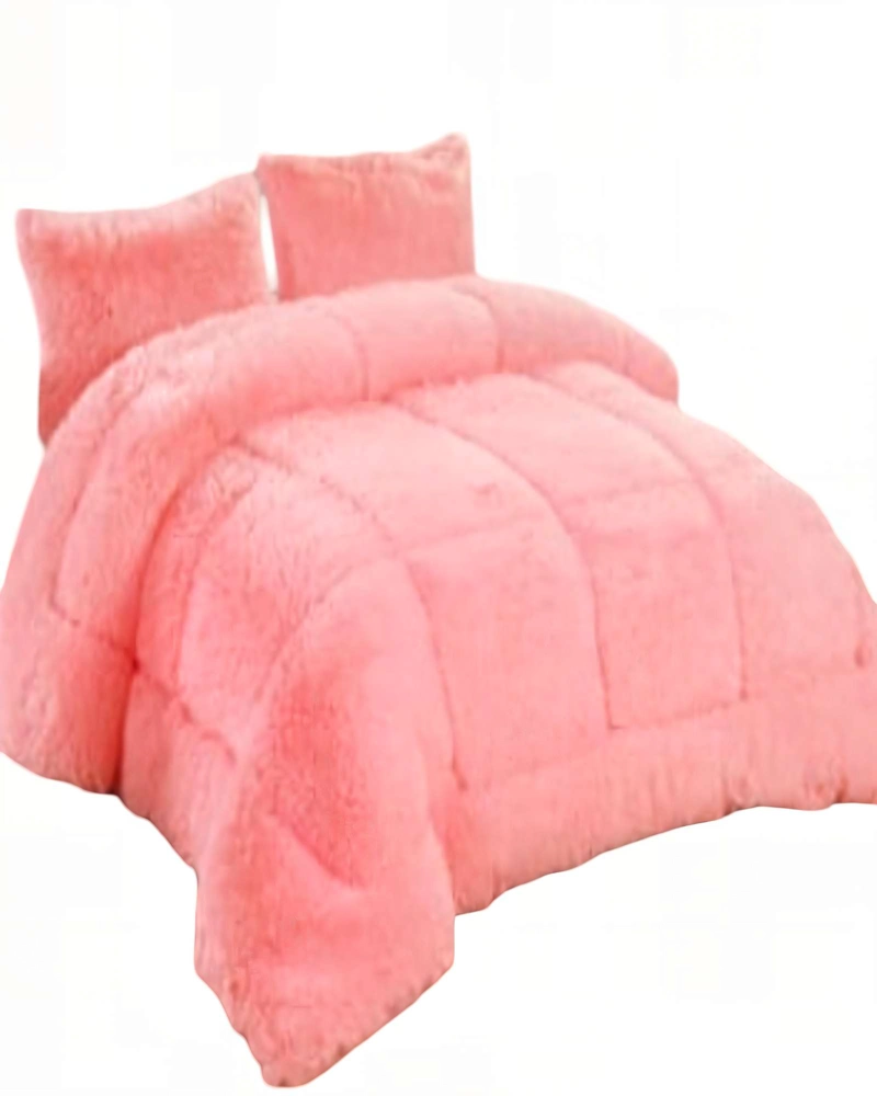 COBERTOR PELUDOS INVIERNO PLAZA Y MEDIA 180CM X 200CM COLOR ROSADO 1 - 1