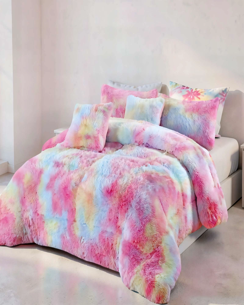COBERTOR PELUDOS INVIERNO PLAZA Y MEDIA 180CM X 200CM MULTICOLOR - 3