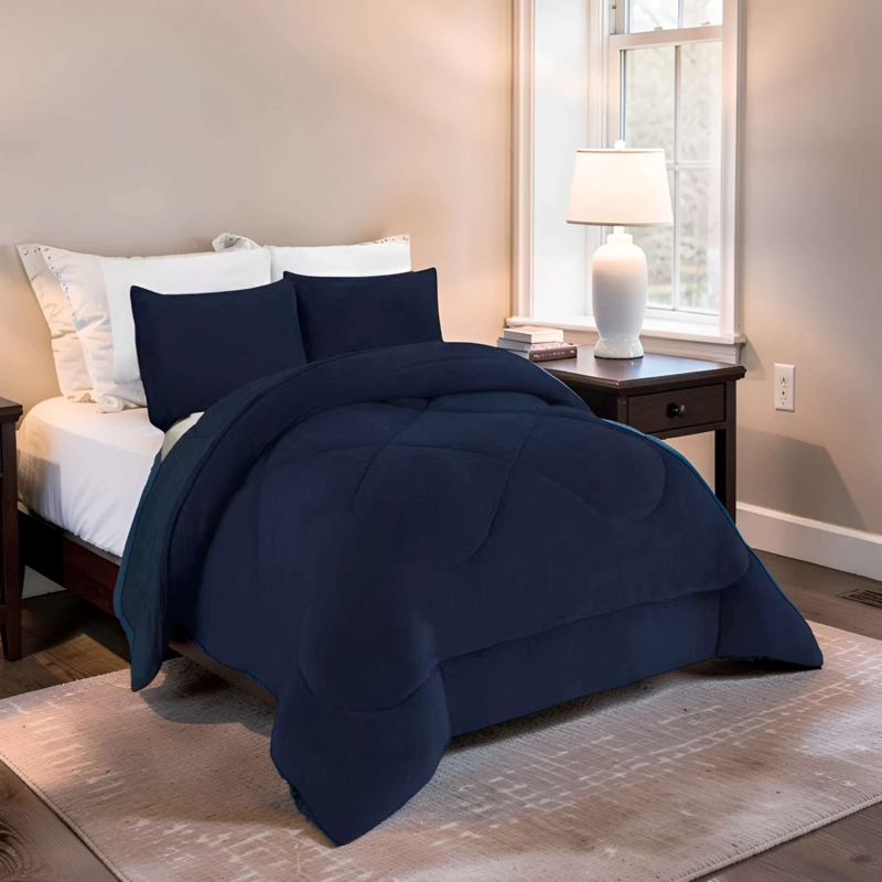 PLUMON INVIERNO SOFT 2 PLAZA 230CM X 250CM COLOR AZUL OSCURO - 3