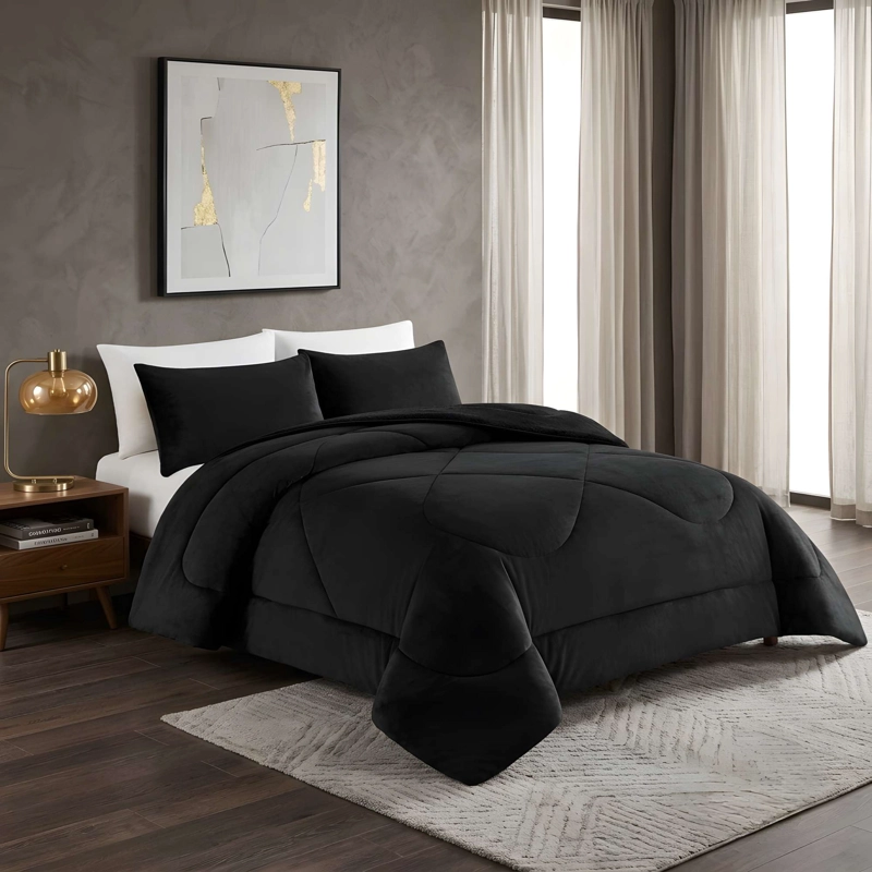 PLUMON INVIERNO SOFT 2 PLAZA 230CM X 250CM COLOR NEGRO - 1