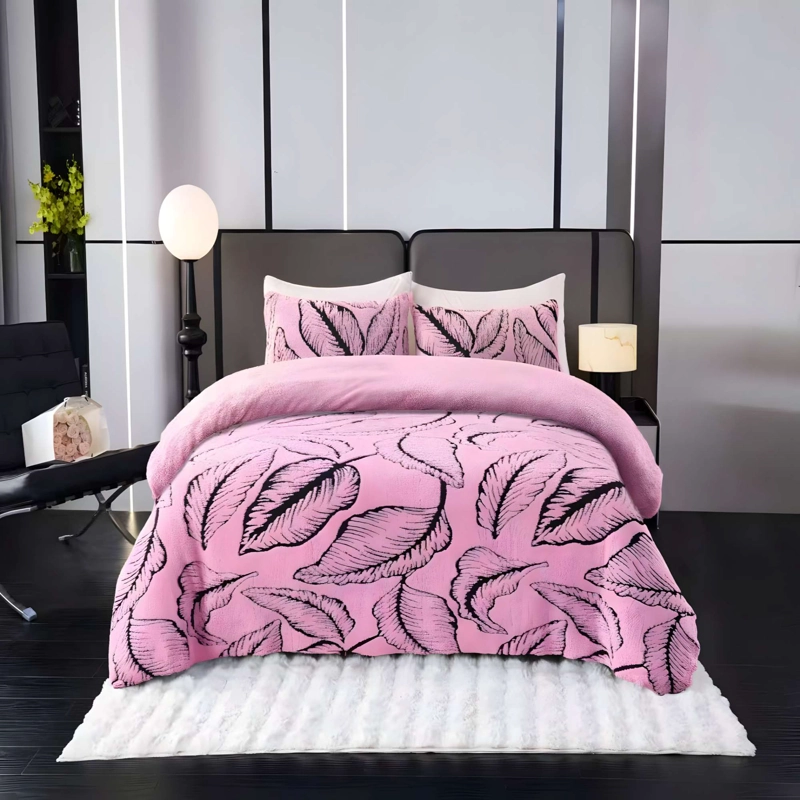 PLUMON CHIPORRO PREMIUM 2 PLAZA CON DISEÑO EXCLUSIVO DE HOJAS COLOR ROSADO - 2