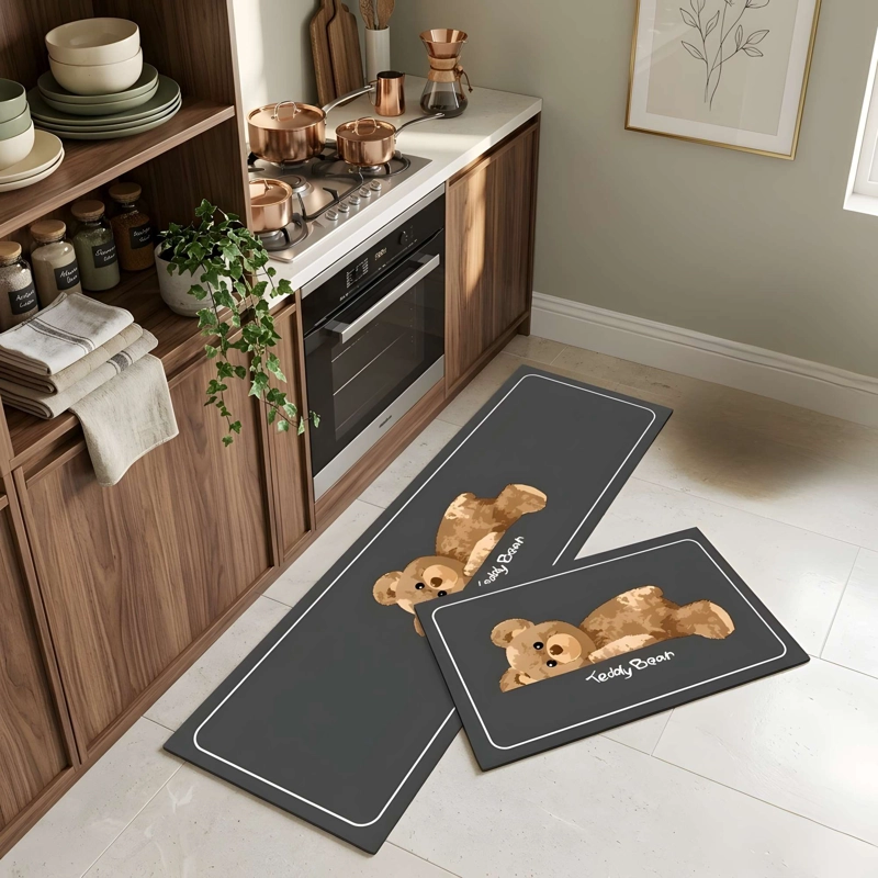 PACK DE 2 ALFOMBRAS DE GOMA MINIMALISTAS PARA COCINA B17 - 1