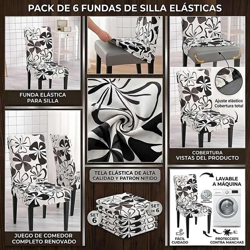 JUEGO DE 6 FUNDAS DE SILLAS F25 - 2