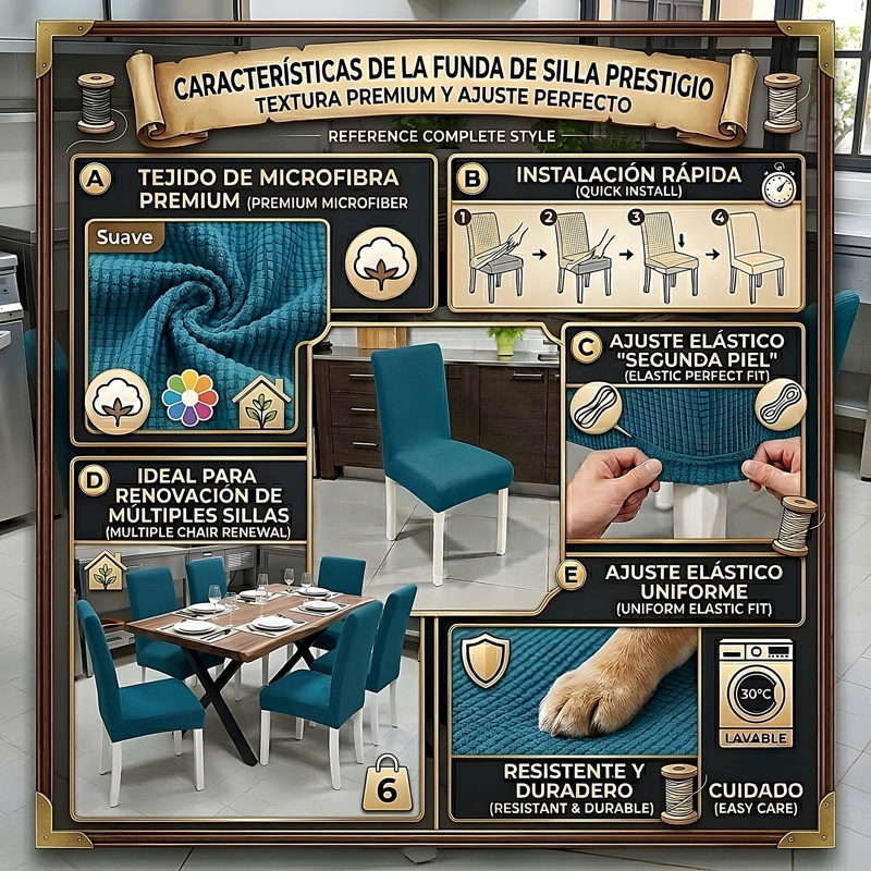 JUEGO DE 6 FUNDAS DE SILLAS F24 - 2