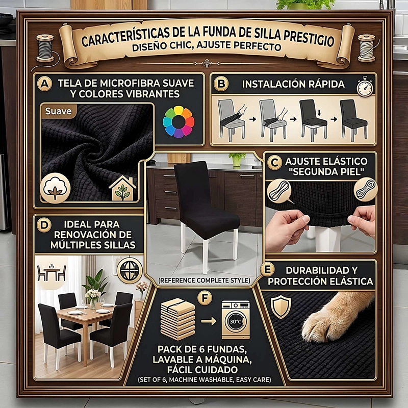 JUEGO DE 6 FUNDAS DE SILLAS F23 - 2