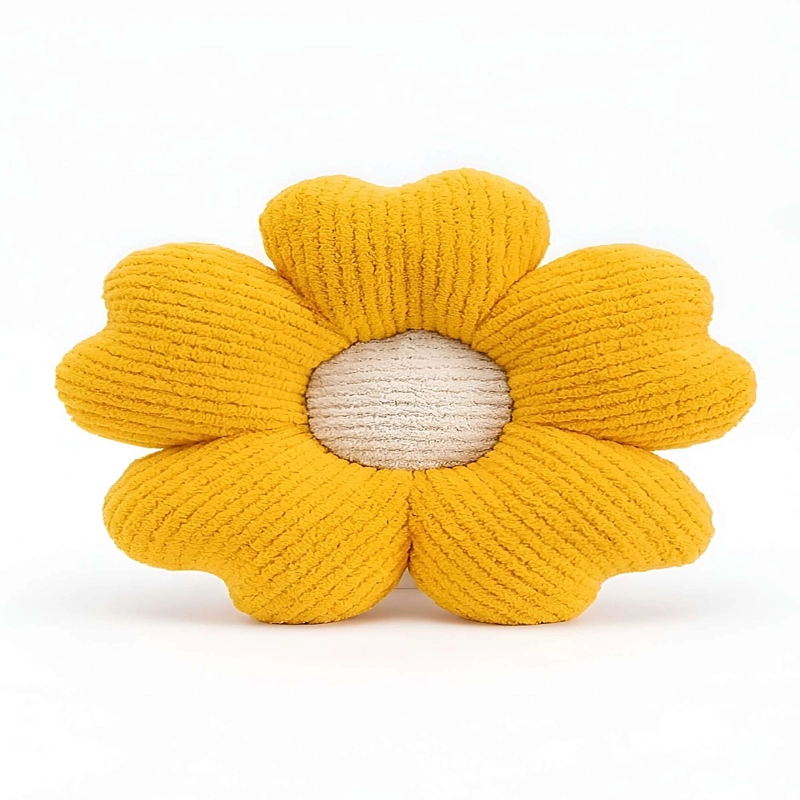 JUEGO DE 6 COJINES EN FORMA DE FLOR AMARILLO - 2