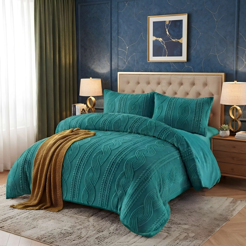 PLUMON SOFT TEXTURIZADO CON CHIPORRO 2 PLAZA COLOR VERDE - 1