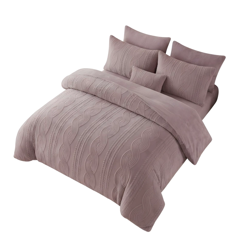 PLUMON SOFT TEXTURIZADO CON CHIPORRO 2 PLAZA COLOR MARRON - 4