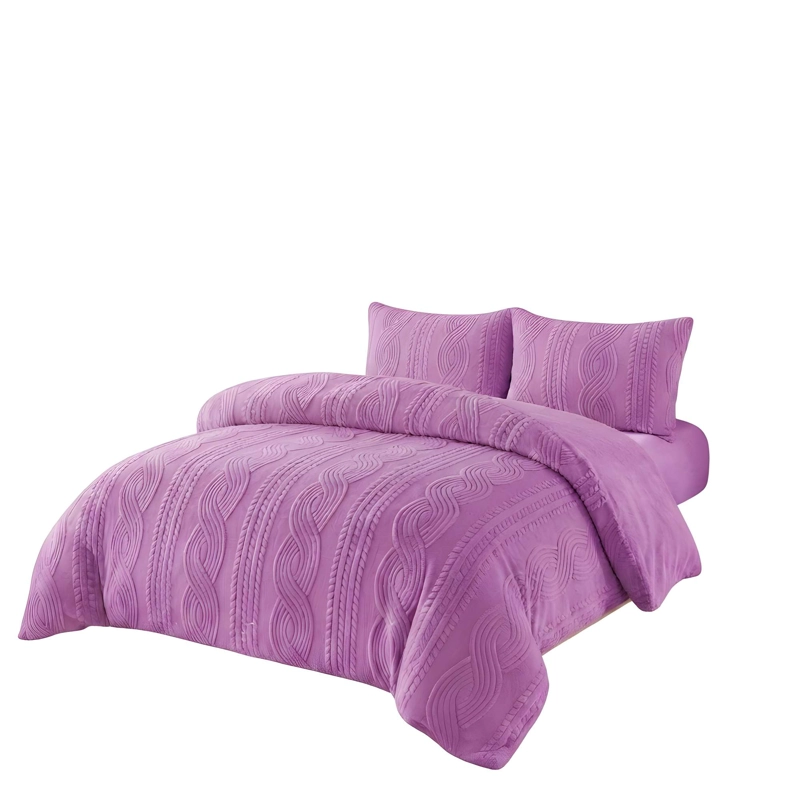 PLUMON SOFT TEXTURIZADO CON CHIPORRO 2 PLAZA COLOR MORADO - 4