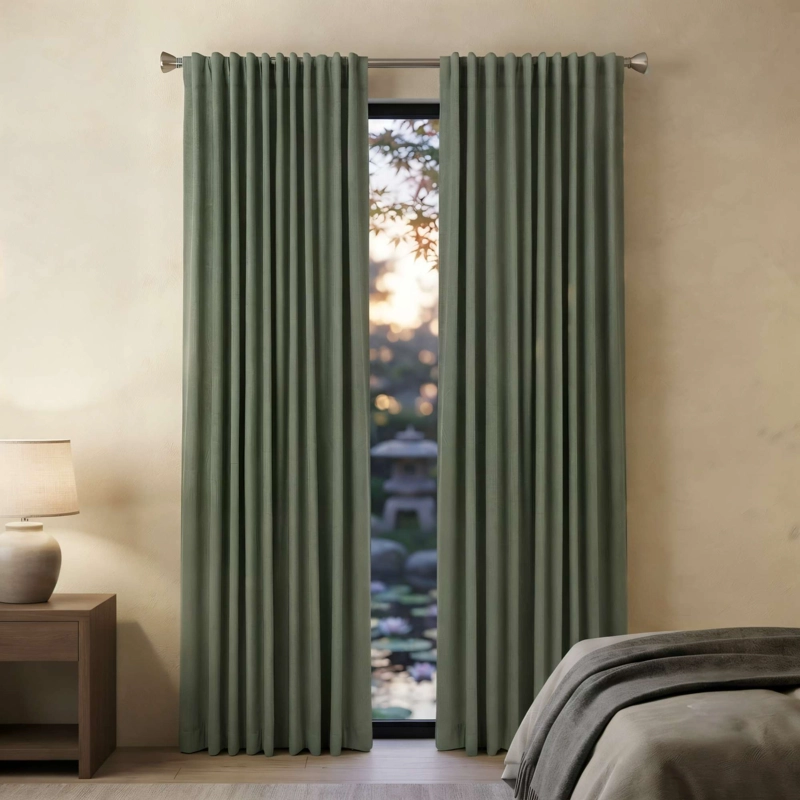 CORTINA BLACK OUT SET 2 PAÑOS  COLOR VERDE - 2