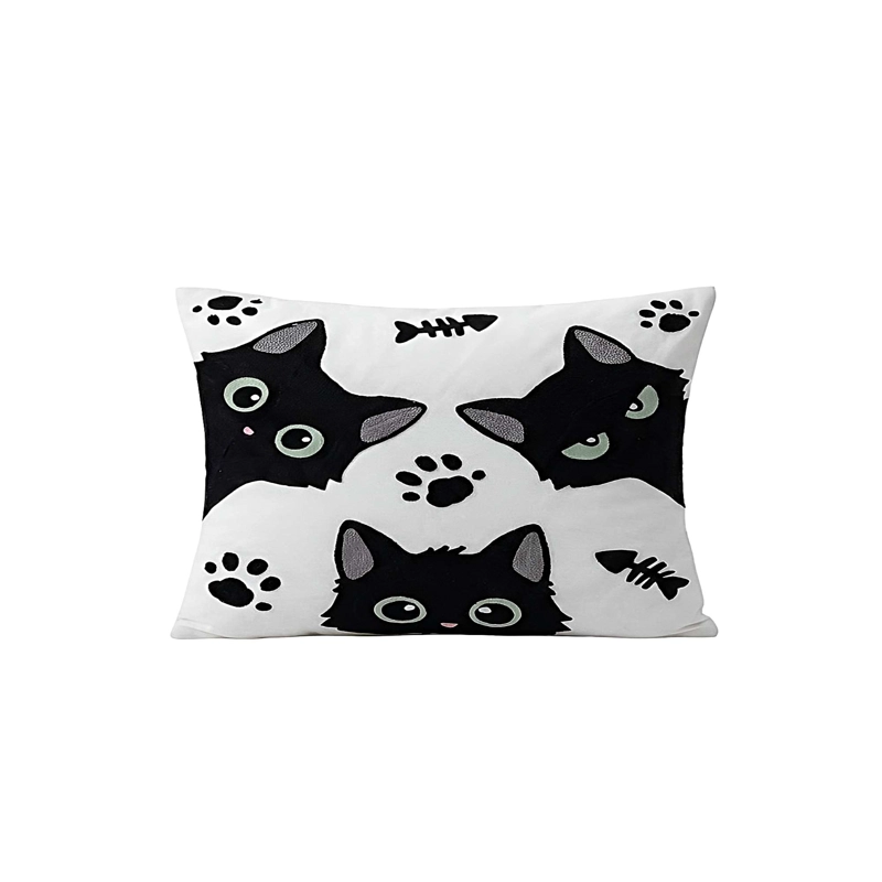 KIT DE 4 FUNDAS DE COJIN BORDADA SIN BORLAS 45X45 CM F8 - 2