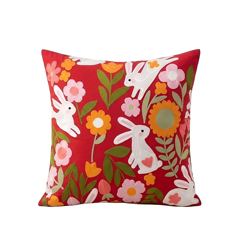 KIT DE 2 FUNDAS DE COJIN BORDADA SIN BORLAS 45X45 CM F47 - 2