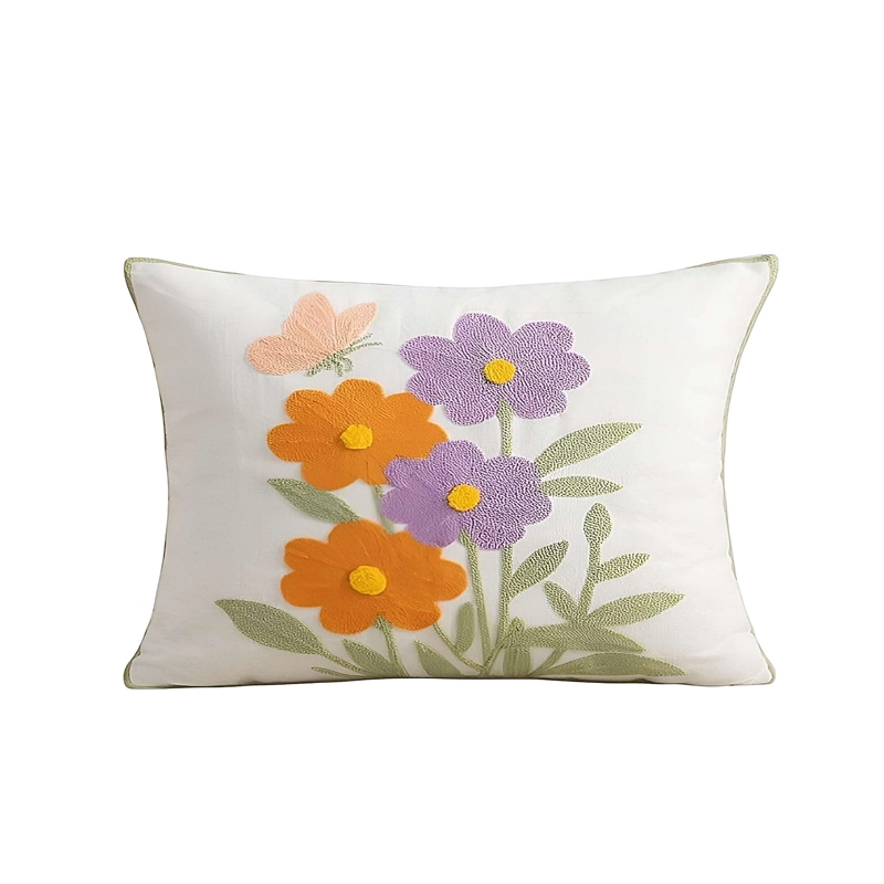 KIT DE 4 FUNDAS DE COJIN BORDADA SIN BORLAS 45X45 CM F44 - 2