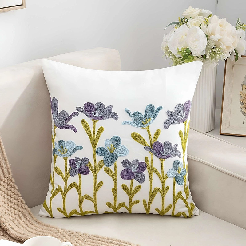 KIT DE 4 FUNDAS DE COJIN BORDADA SIN BORLAS 45X45 CM F25 - 3