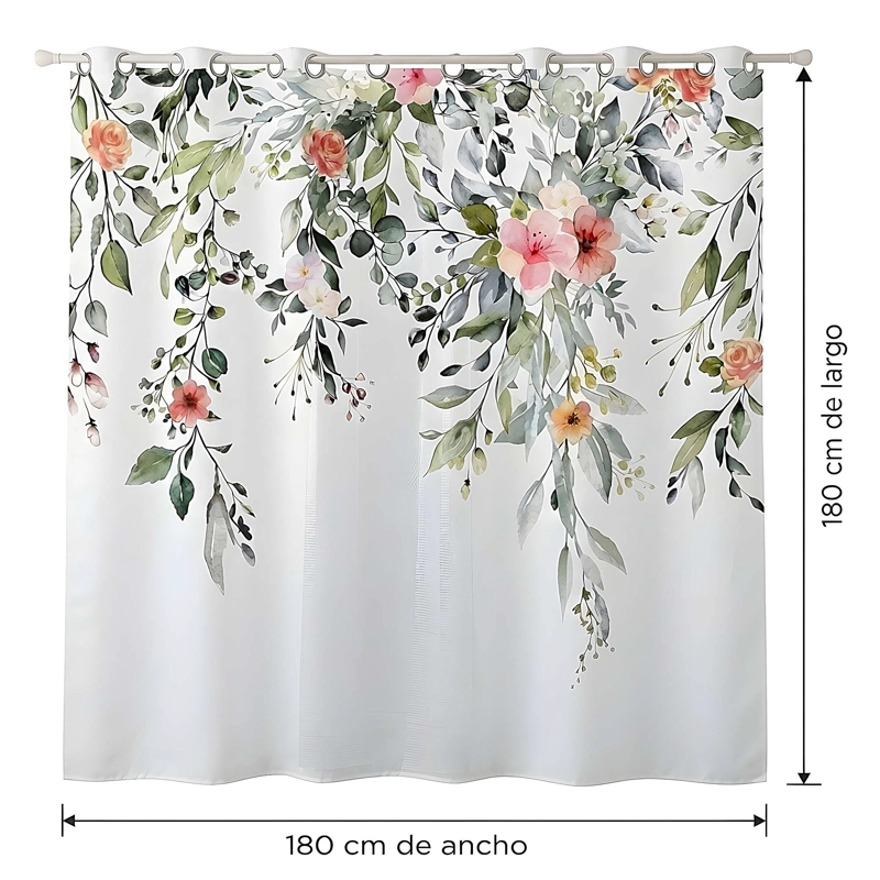 CORTINA DE BAÑO PREMIUM 180X180 CM CON FORRO BLANCO  CB09 - 2