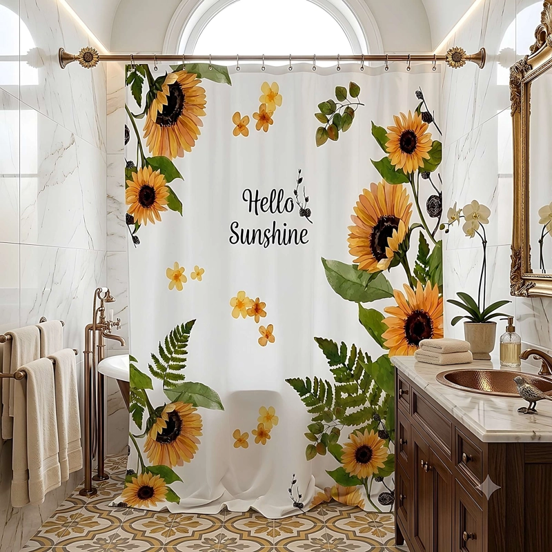 CORTINA DE BAÑO PREMIUM 180X180 CM CON FORRO BLANCO  CB06 - 1