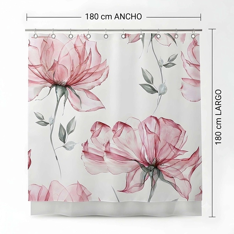 CORTINA DE BAÑO PREMIUM 180X180 CM CON FORRO BLANCO  CB03 - 2