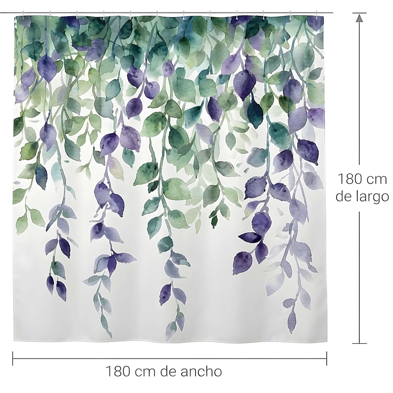 CORTINA DE BAÑO PREMIUM 180X180 CM CON FORRO BLANCO  CB14 - 2