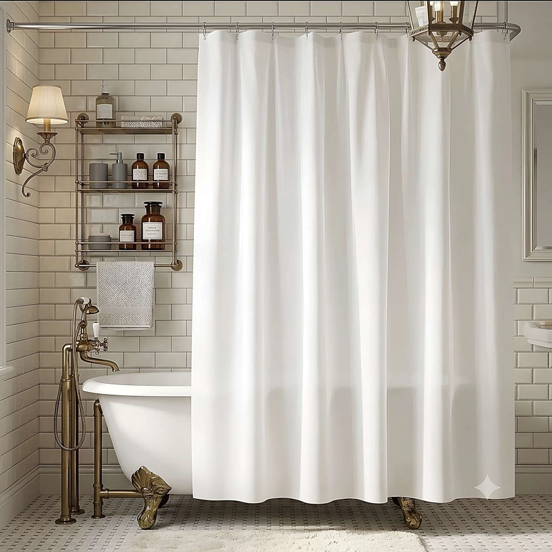 CORTINA DE BAÑO BLANCA 180X180 CM CB23 - 1