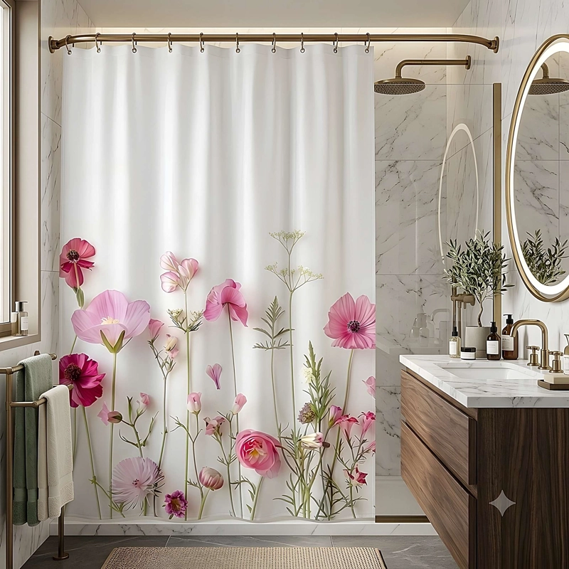 CORTINA DE BAÑO PREMIUM 180X180 CM CON FORRO BLANCO  CB18 - 1