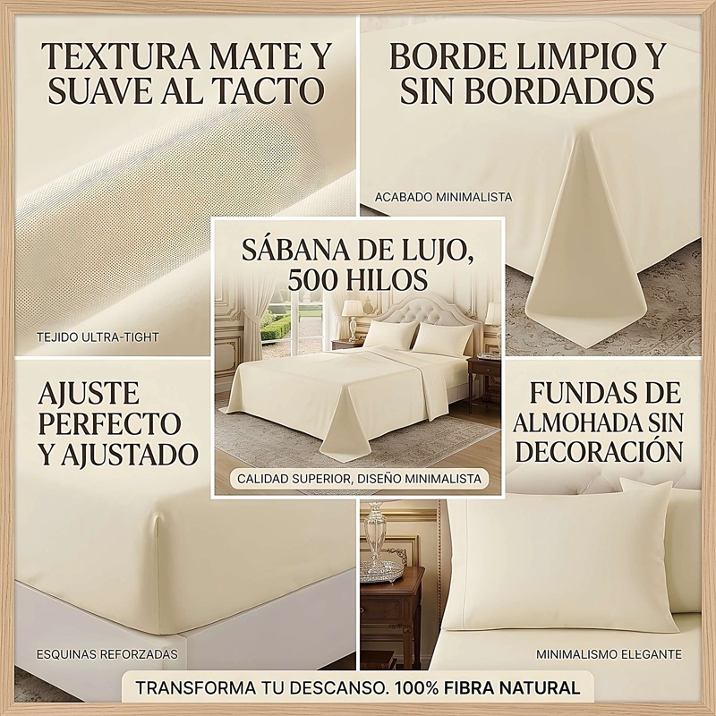 KIT DE SABANAS DE 500 HILOS 1,5 PLAZA W3 - 4