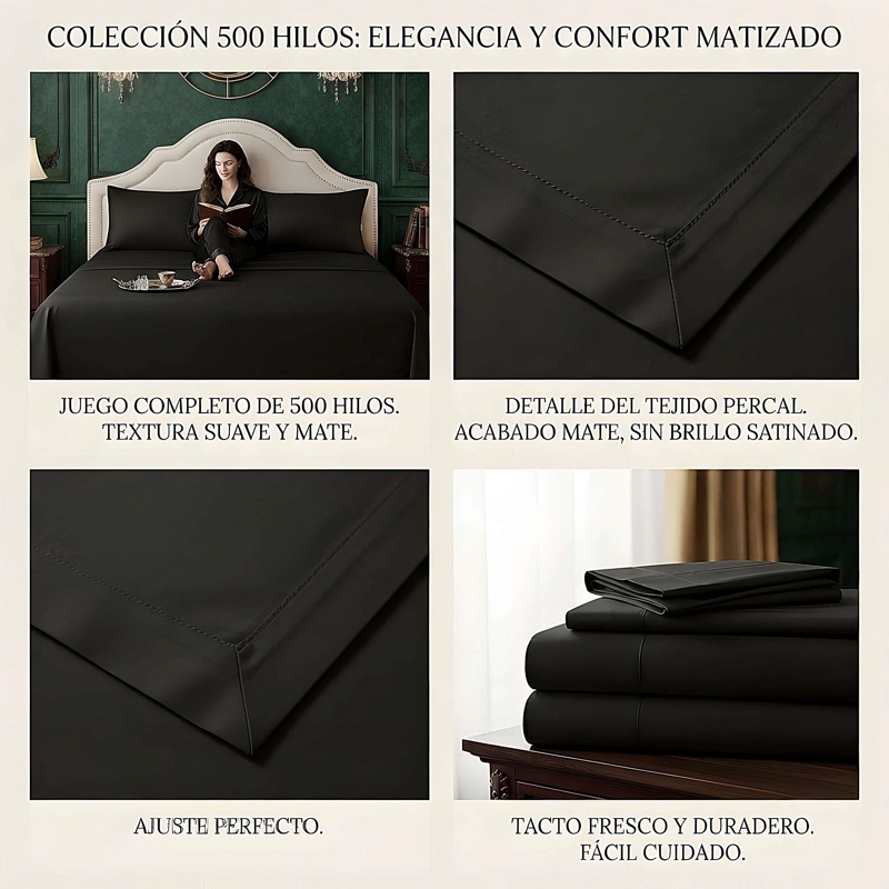 KIT DE SABANAS DE 500 HILOS 1,5 PLAZA W2 - 4