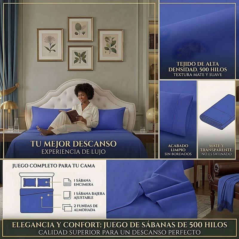 KIT DE SABANAS DE 500 HILOS 1,5 PLAZA W9 - 4