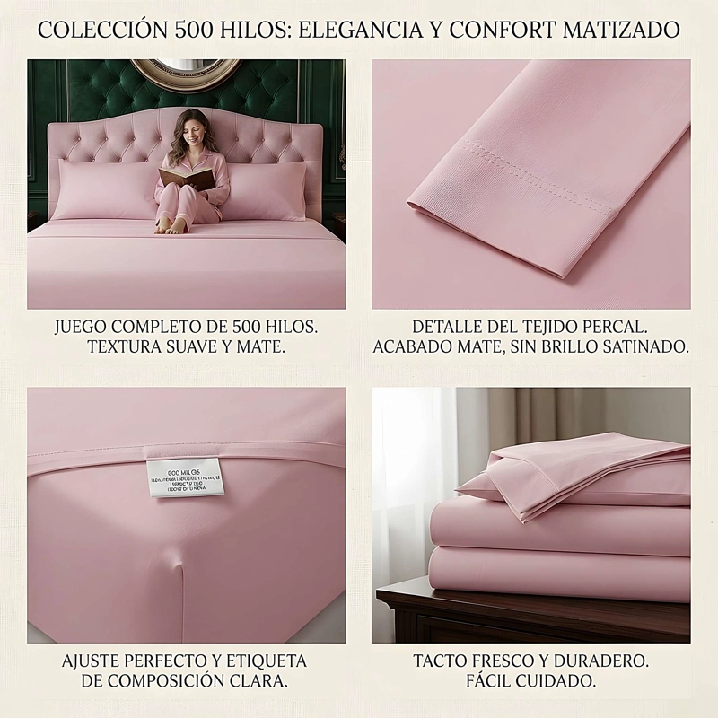 KIT DE SABANAS DE 500 HILOS 1,5 PLAZA W7 - 4