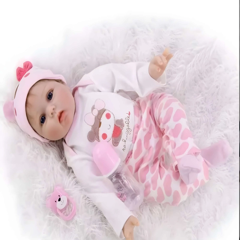 ADORABLE MUÑECA OJOS ABIERTOS COLOR ROSADO 50CM - 2