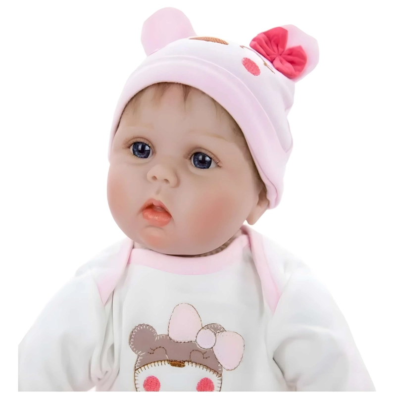ADORABLE MUÑECA OJOS ABIERTOS COLOR ROSADO 50CM - 3