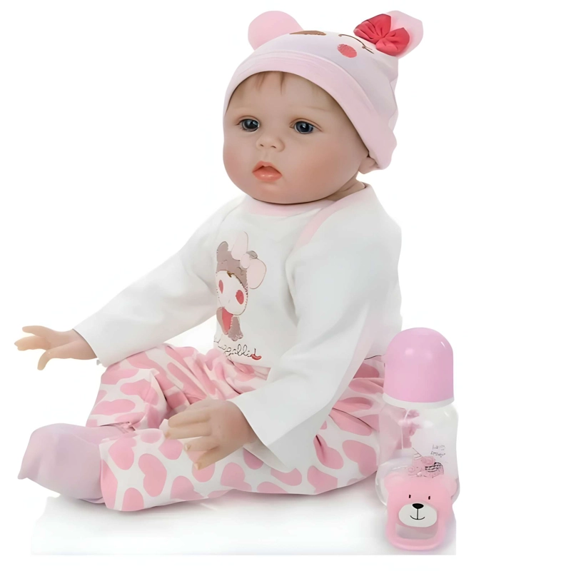 ADORABLE MUÑECA OJOS ABIERTOS COLOR ROSADO 50CM - 4
