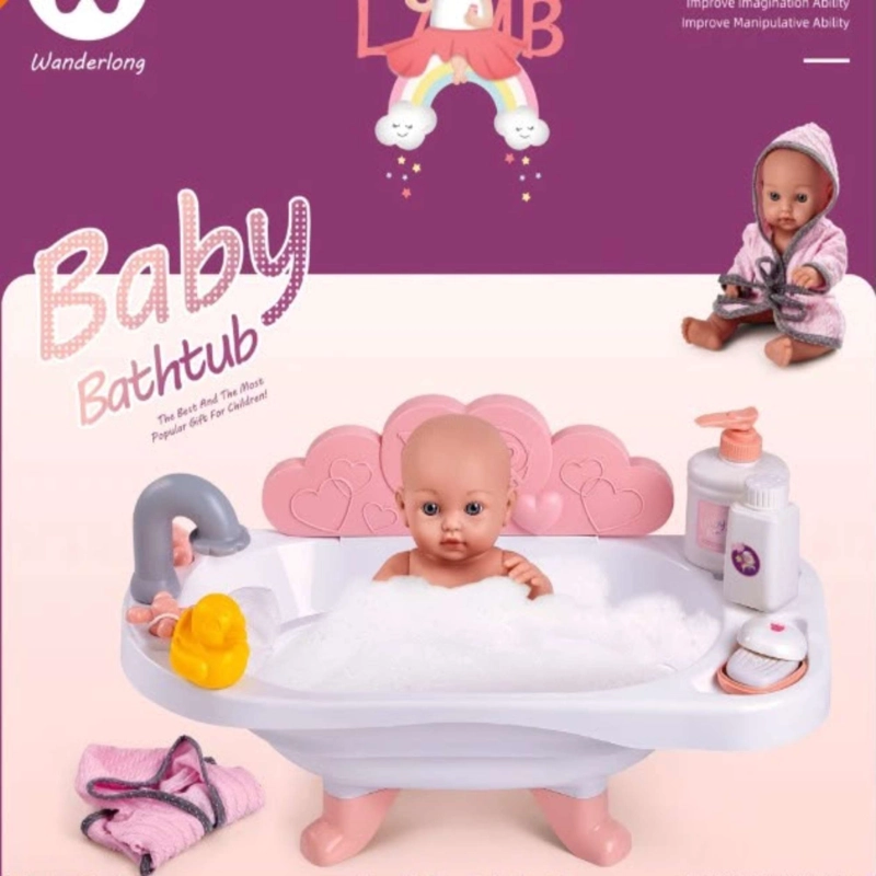 ADORABLE MUÑECA CON BAÑERA INCLUIDA COLOR ROSADO 30CM - 3