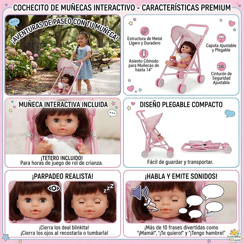COCHE SIMPLE MAS MUÑECA METALICO GRANDE - 4