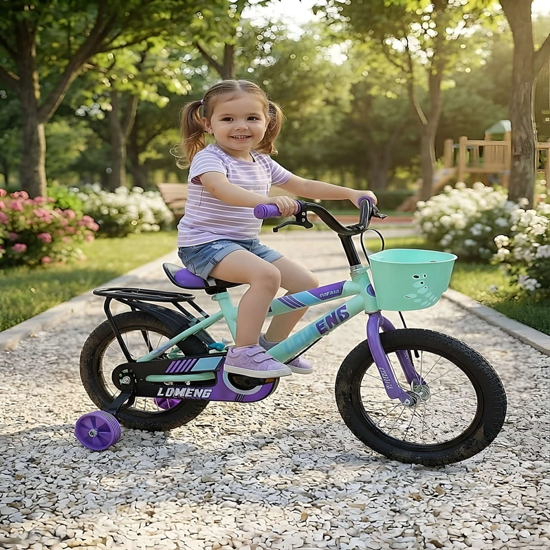 BICICLETA INFANTIL ARO 12 CON RUEDITAS COLOR VERDE AGUA - 4